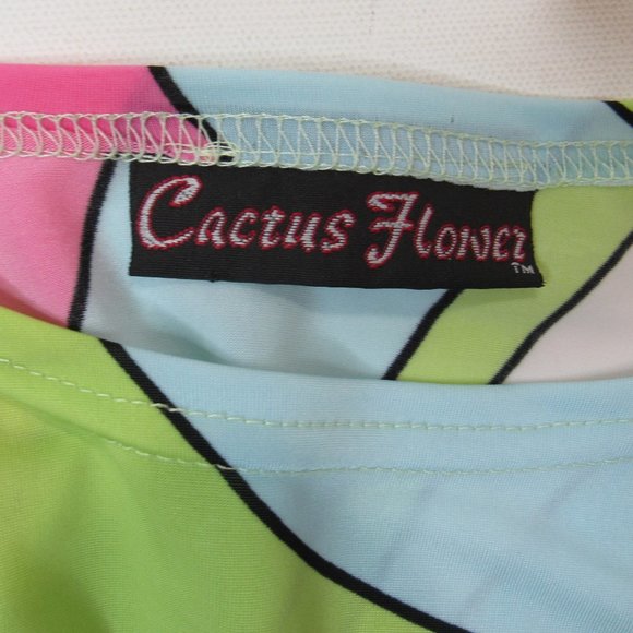 Cactus Flower Women's Retro Groovy Blouse Top - Picture 3 of 6